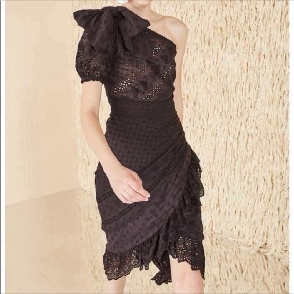 Ulla Johnson Black One-Shoulder Dress